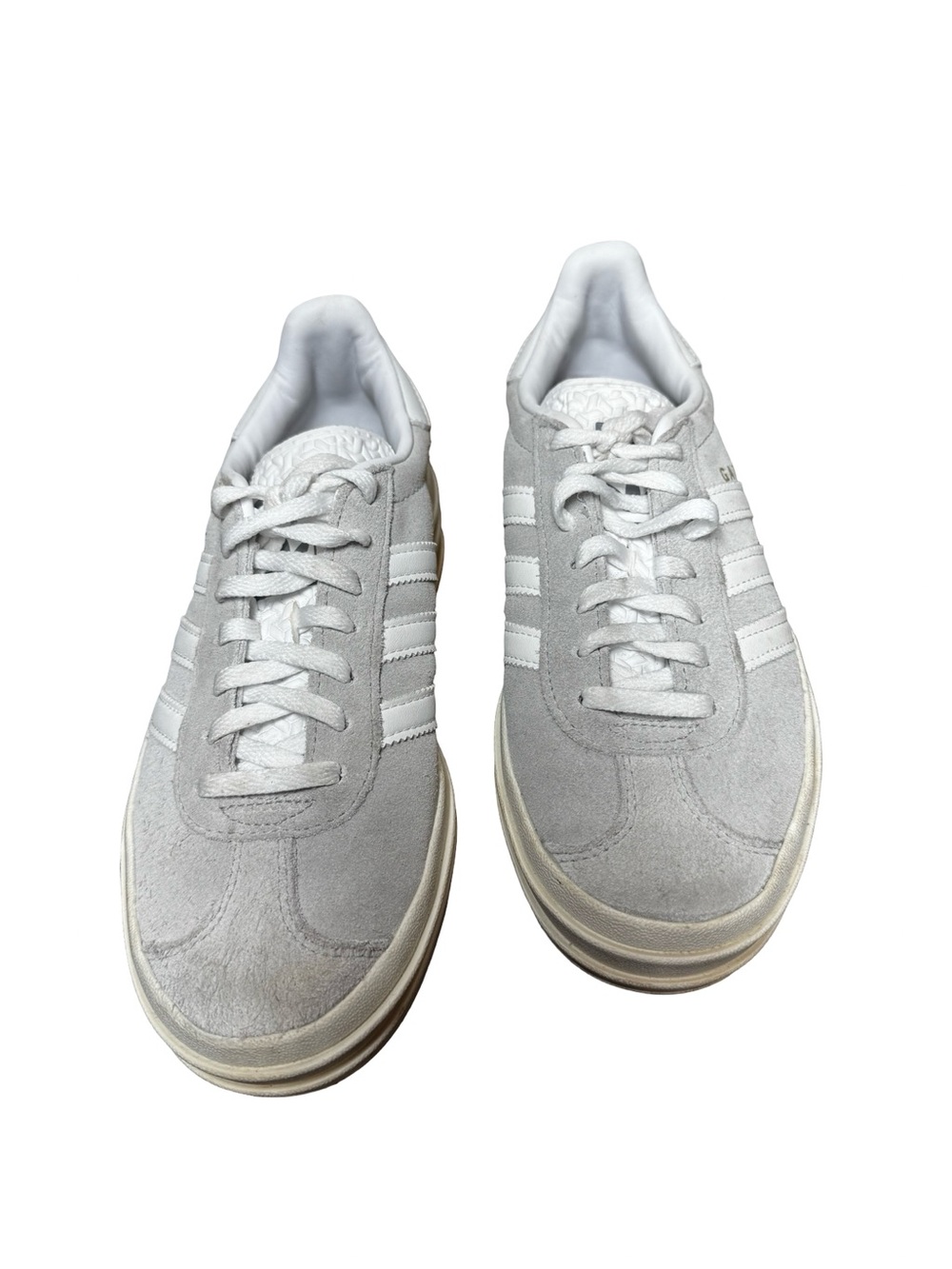 adidas Light Gray Suede Sneakers with White Stripes W SZ 8